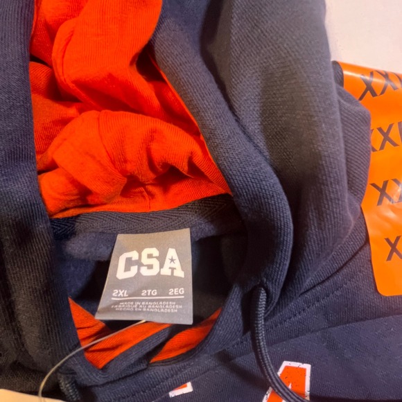 NFL Chicago Bears Hoodie XXL Navy Blue Orange Logo NFL Licensed - Picture 5 of 10